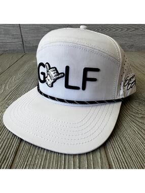 Sunday Swagger White Black Rope Performance Golf Embroidered Snapback Hat